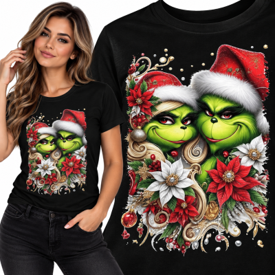 KOSZULKA DAMSKA  ŚWIĄTECZNA GRINCH LOVE